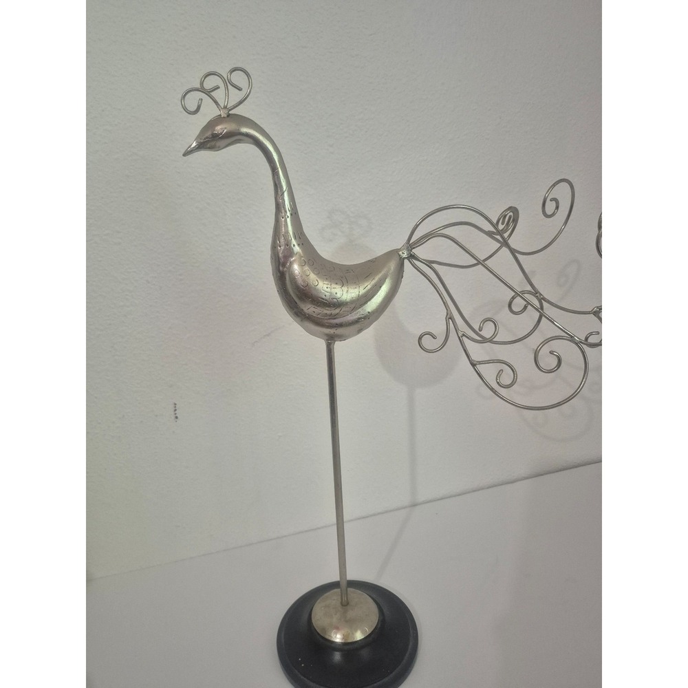 Vintage like peacock necklace jewelry display stand